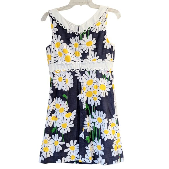 LILLY PULITZER Bright Navy Look Lady Dress 4 Navy Blue White Daisies Ladybugs - Picture 2 of 7